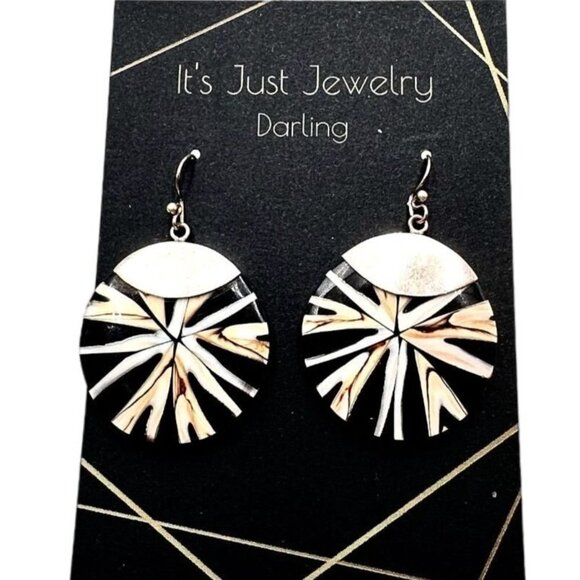 Sterling Silver Jewelry - Sterling Silver Womans Earrings Abalone Pierced Gift Idea For Her